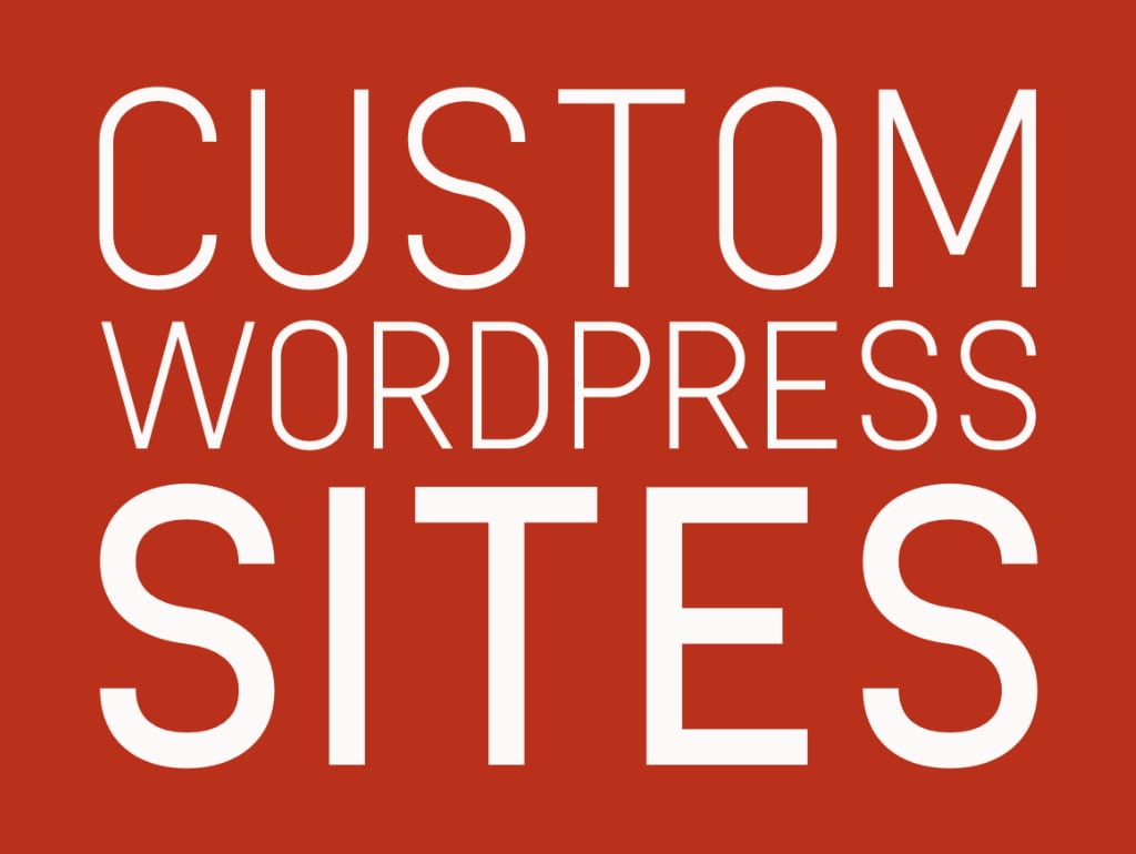 Custom WordPress Sites” in white text on red background